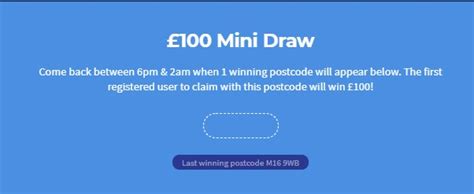 pick my postcode mini draw.